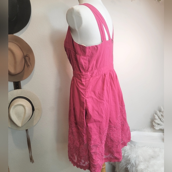 ANTHROPOLOGIE MOULINETTE SOEURS RHODODENDRON FUSCHIA LACE WOMEN'S DRESS SIZE 12 - Picture 8 of 16